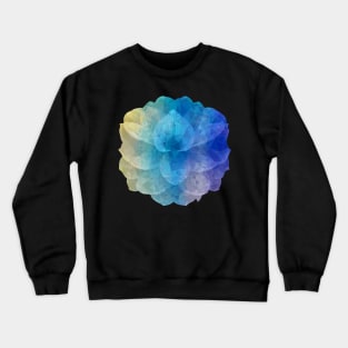 Blue green yellow crystal flower Crewneck Sweatshirt